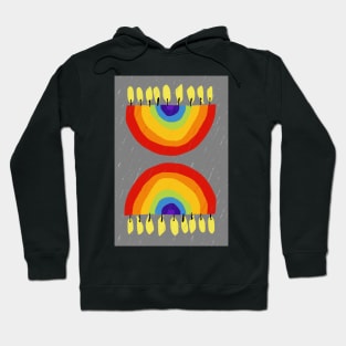 Rainbow Chanukiah Grey Print Hoodie